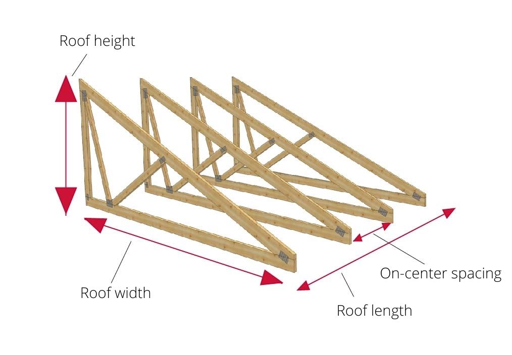 Single pitch roof truss